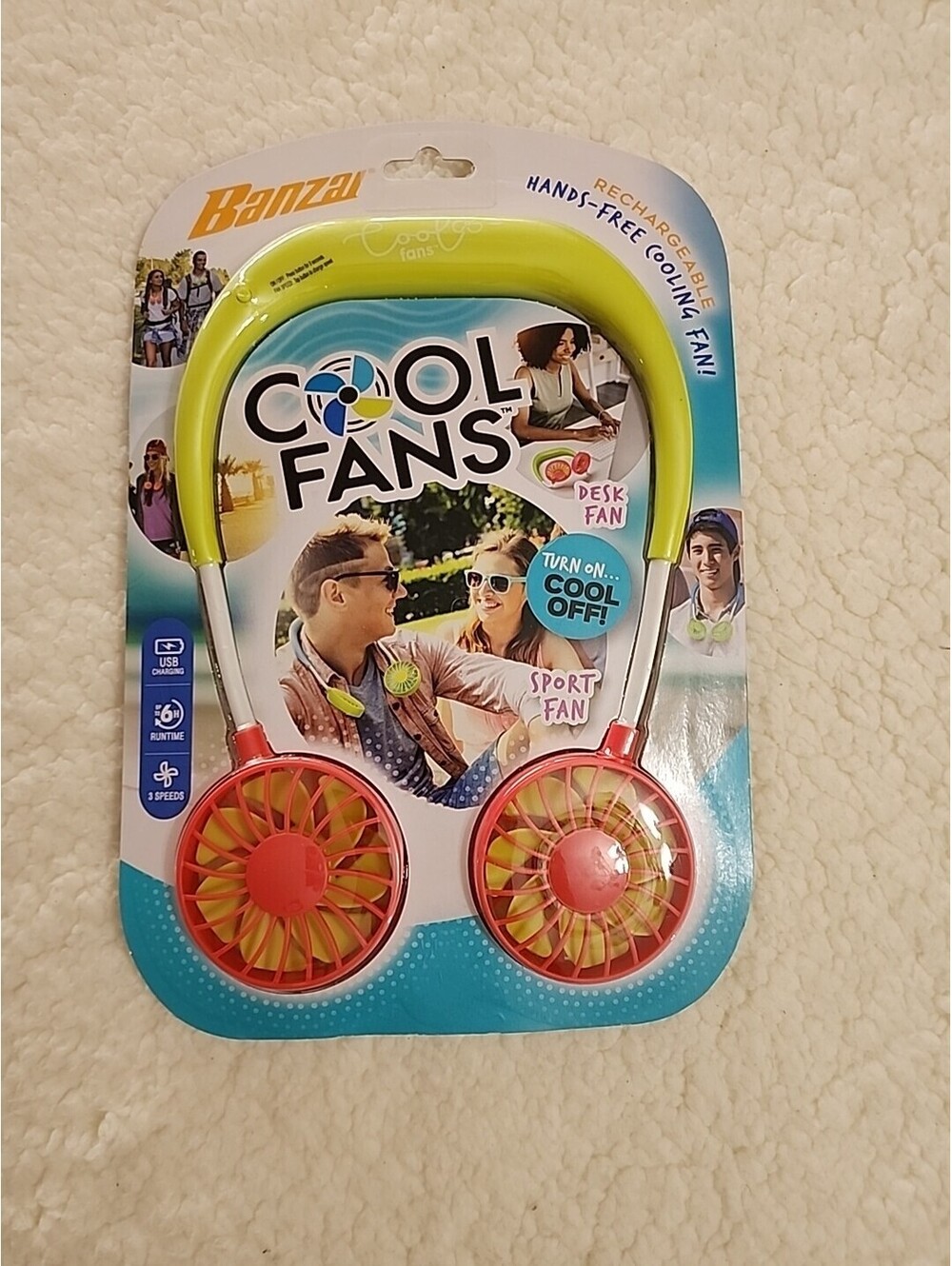 Banzai Rechargeable Cool Fans 3 Speeds (BRAND NEW)